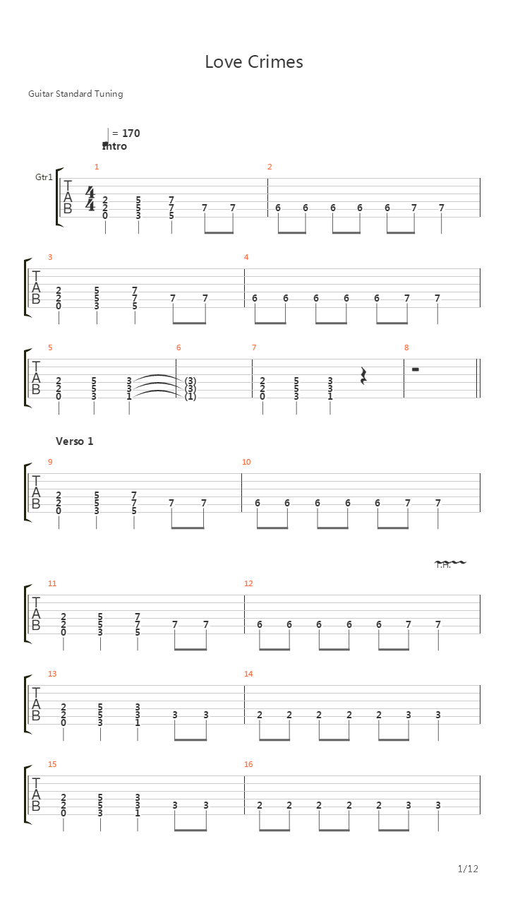 Love Crimes吉他谱