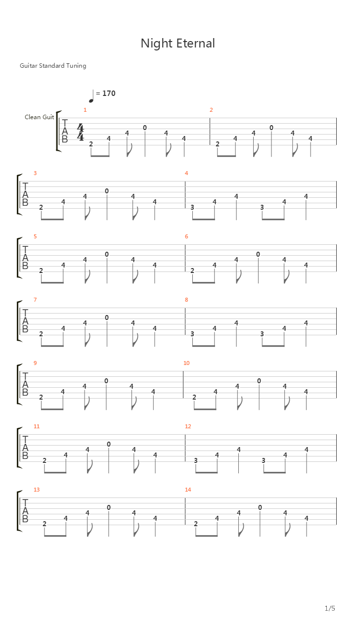 Night Eternal吉他谱