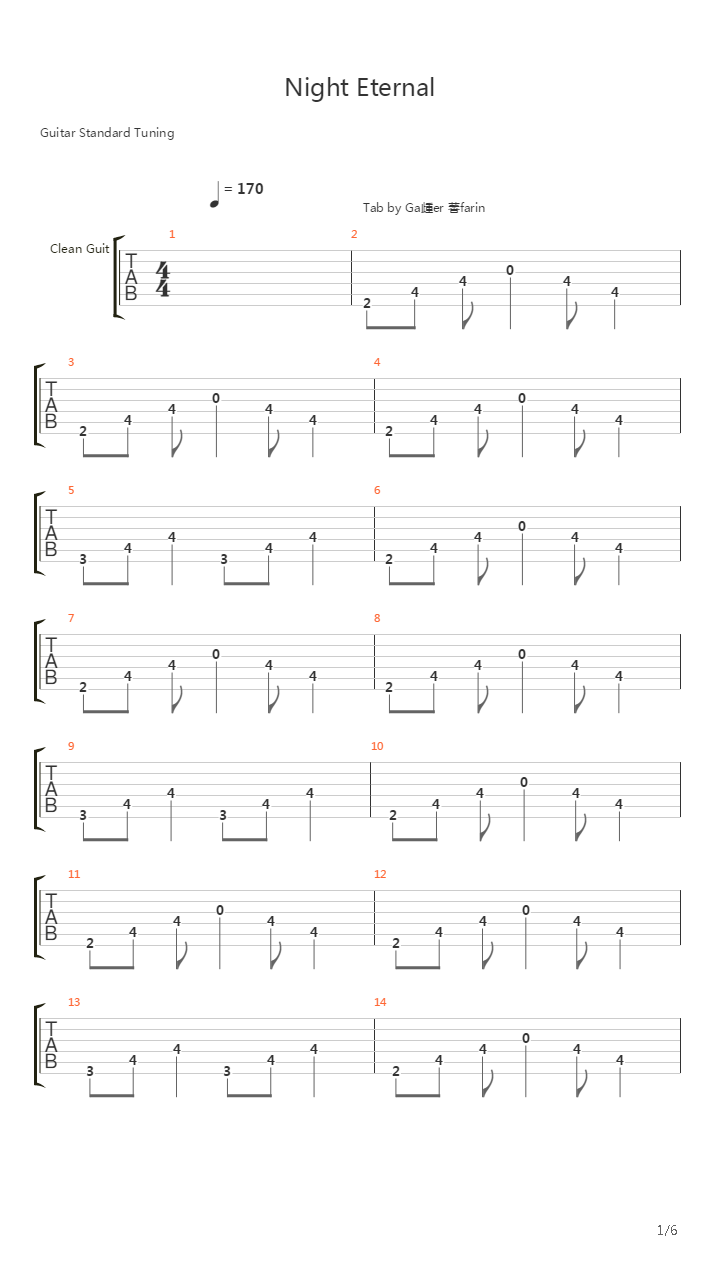 Night Eternal吉他谱