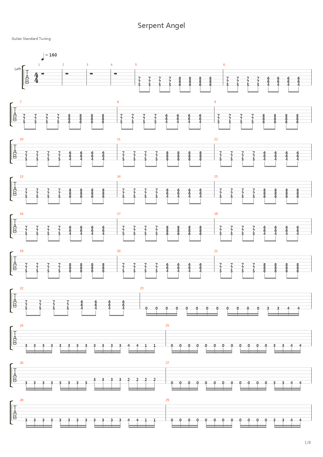 Serpent Angel吉他谱