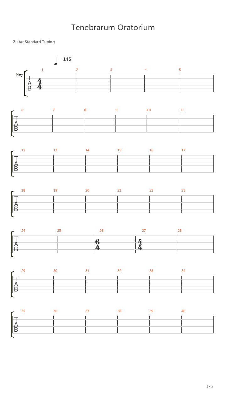 Tenebrarum Oratorium吉他谱