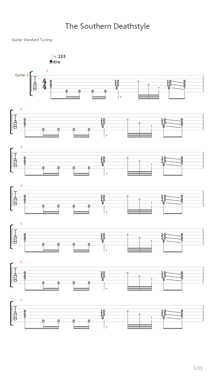 The Southern Deathstyle吉他谱