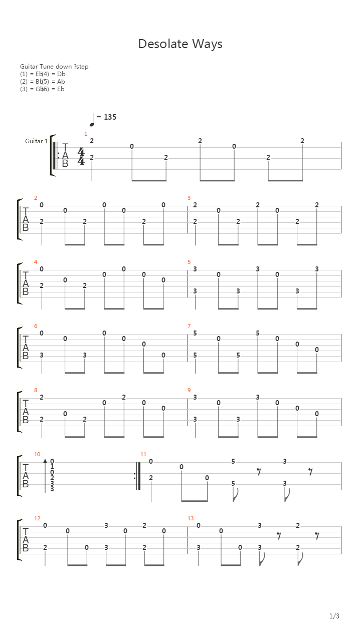 Desolate Ways吉他谱