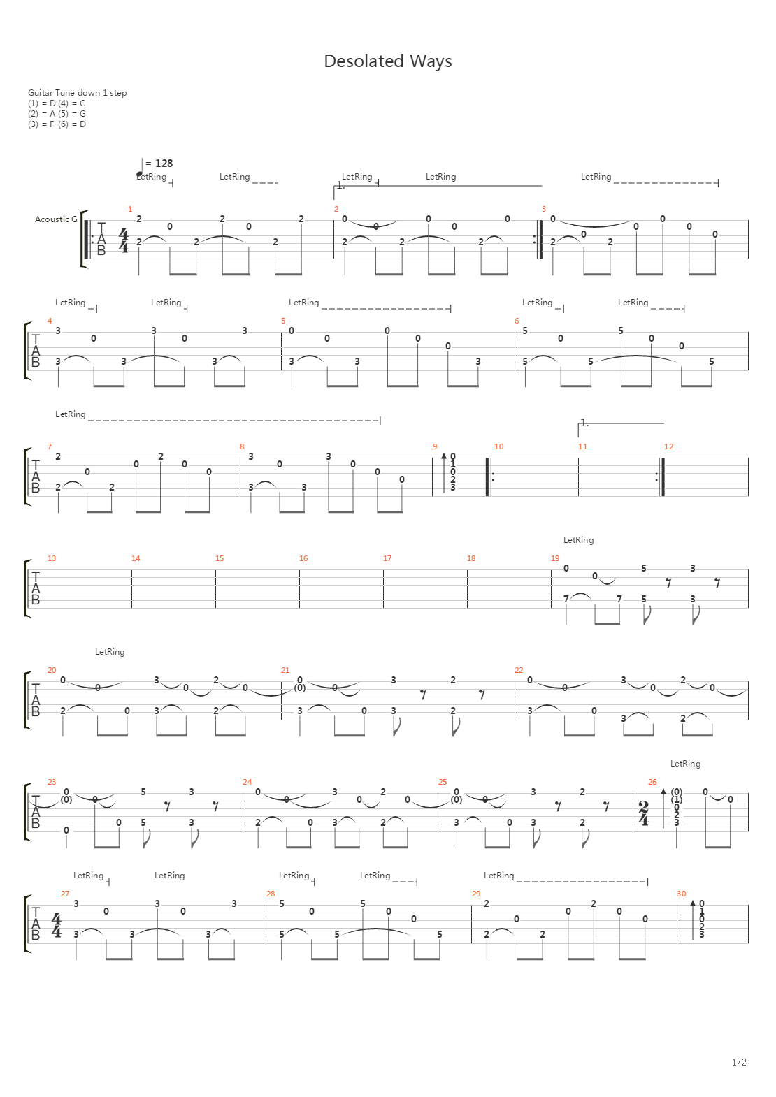 Desolate Ways吉他谱