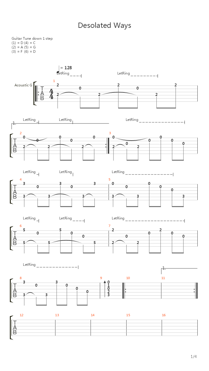 Desolate Ways吉他谱