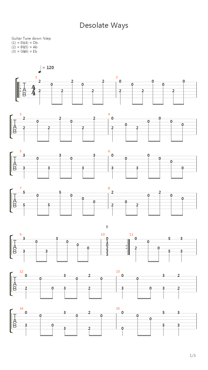 Desolate Ways吉他谱