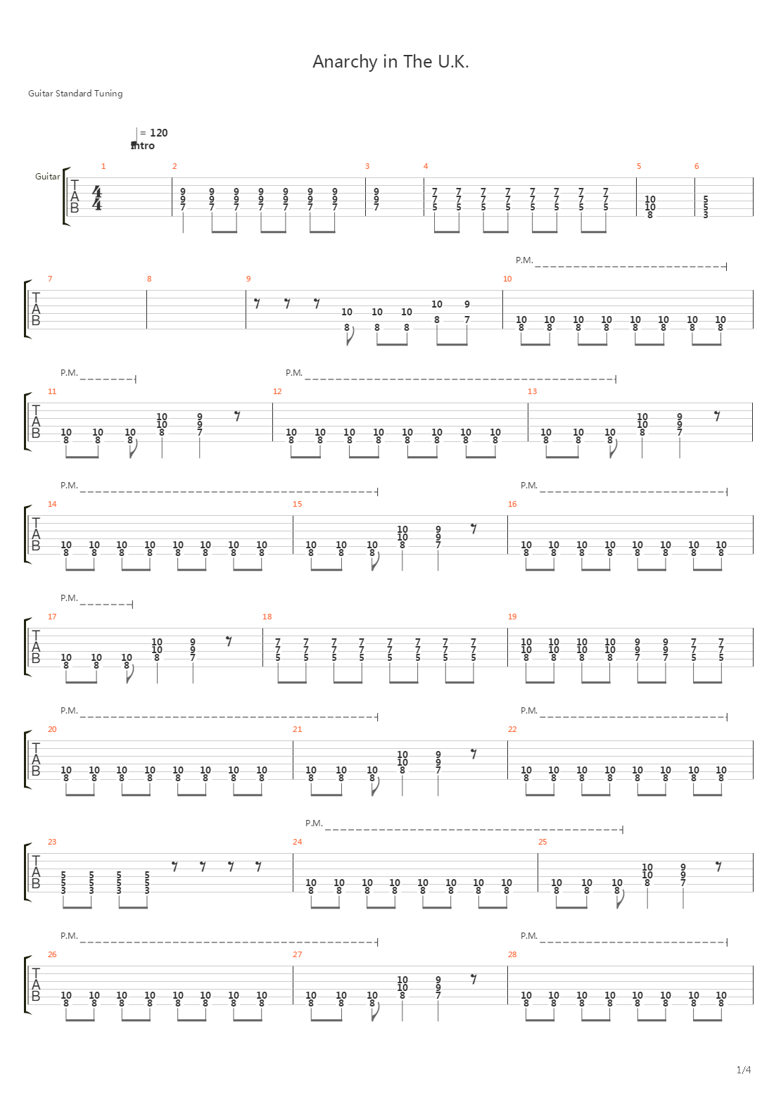 Anarchy In The Uk吉他谱