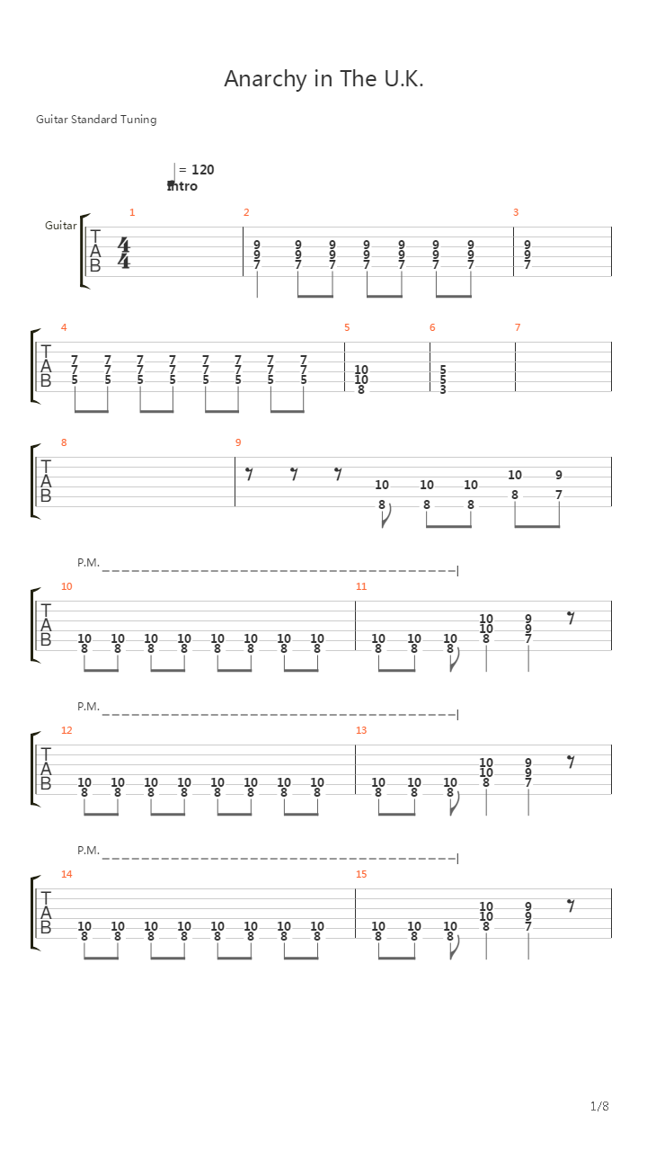 Anarchy In The Uk吉他谱