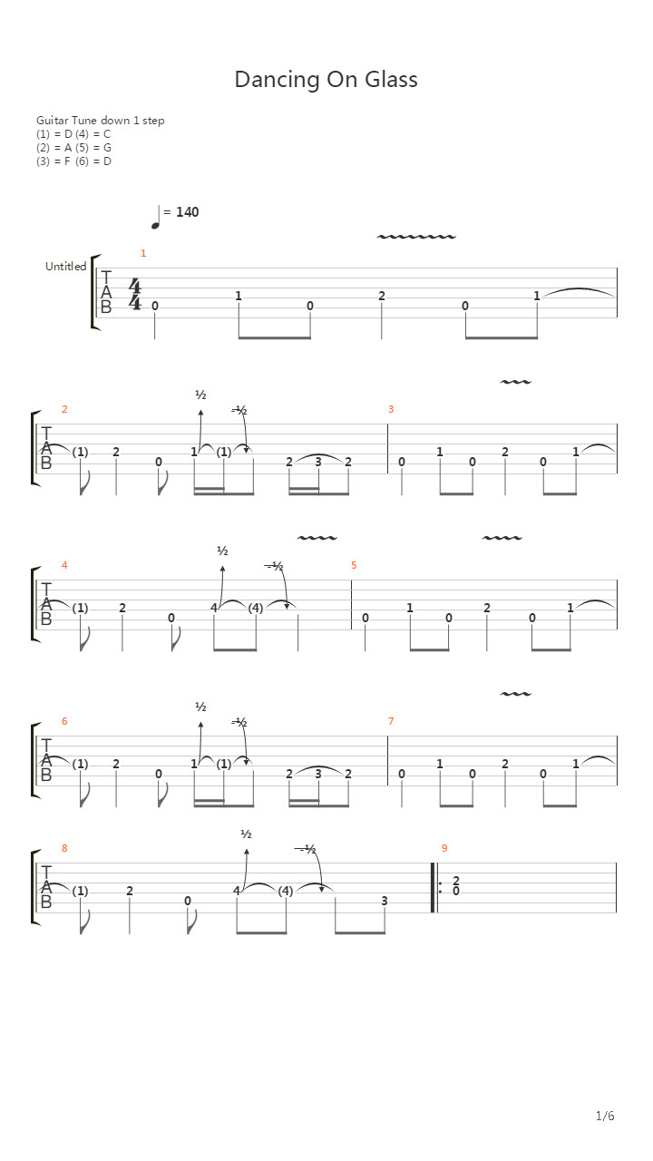 Dancing On Glass吉他谱