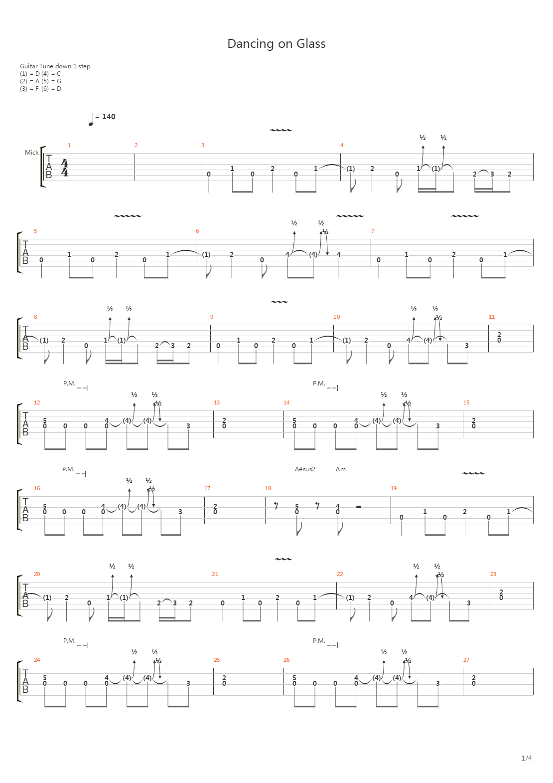 Dancing On Glass吉他谱