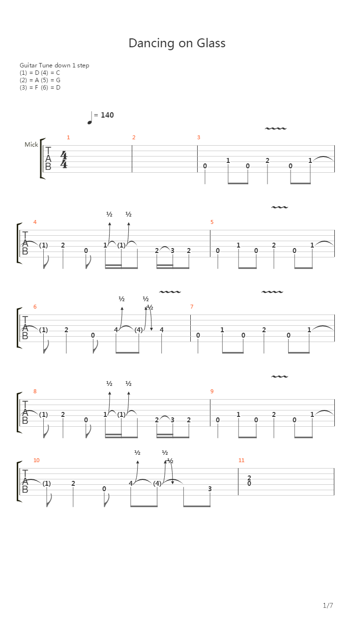 Dancing On Glass吉他谱