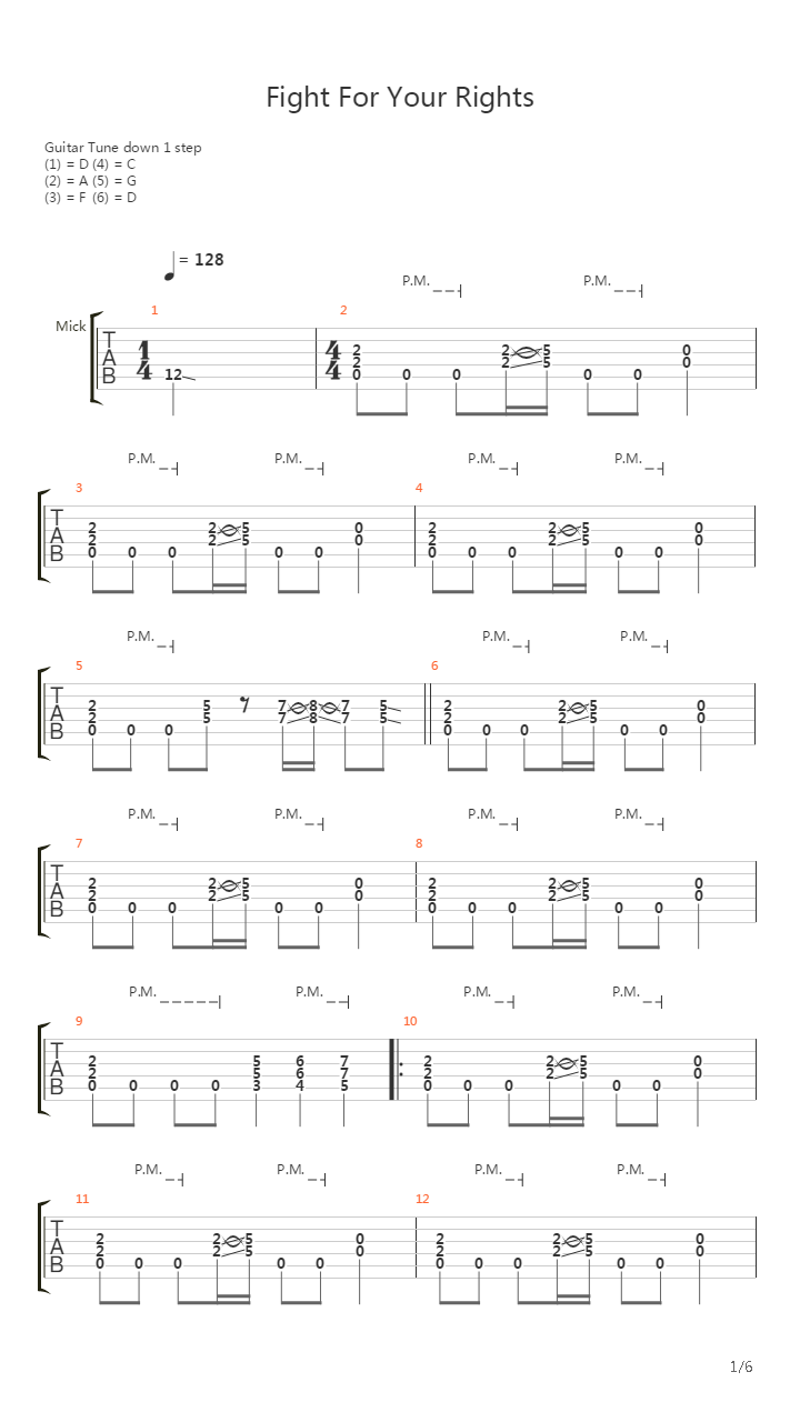 Fight For Your Rights吉他谱