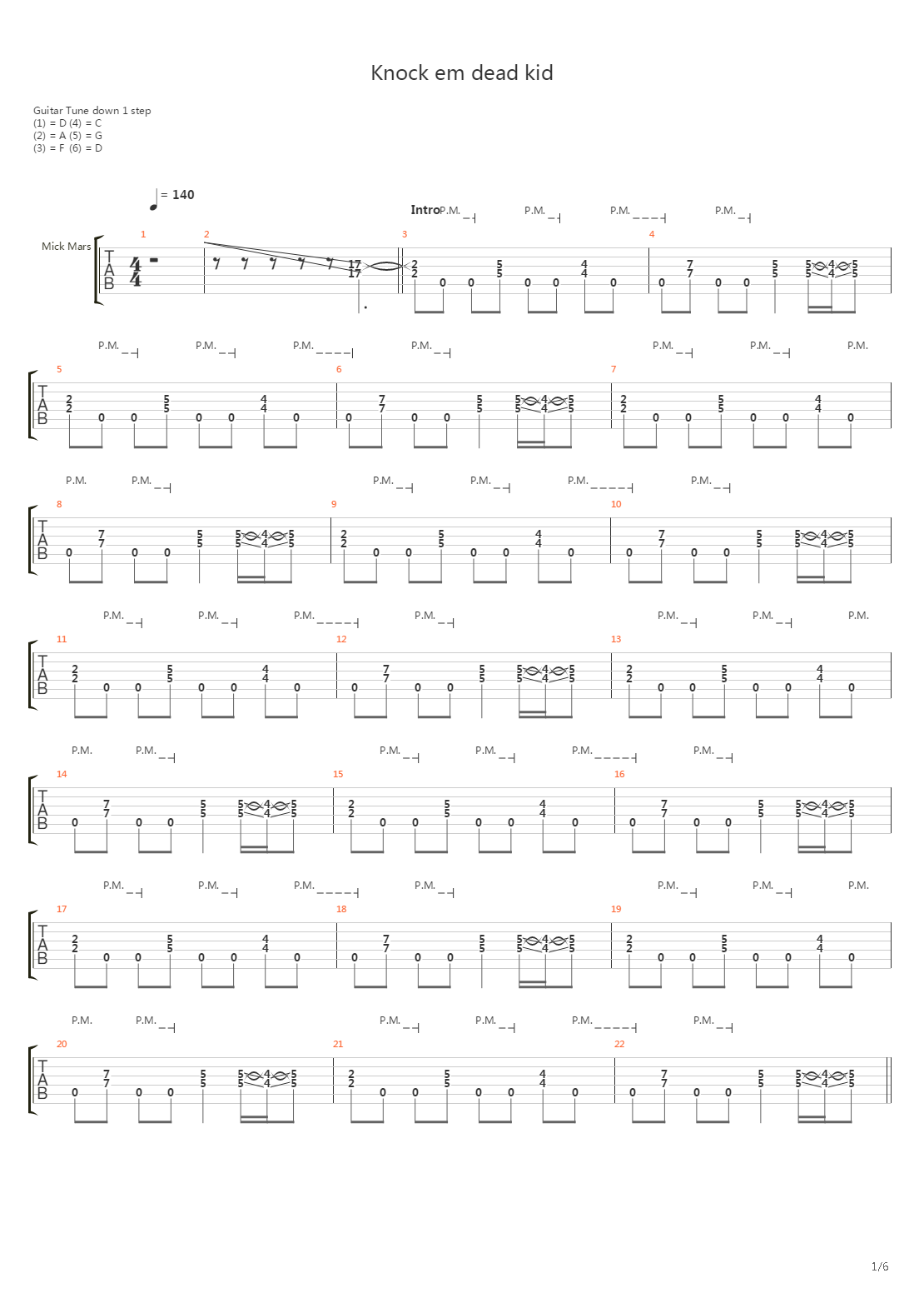 Knock Em Dead Kid吉他谱