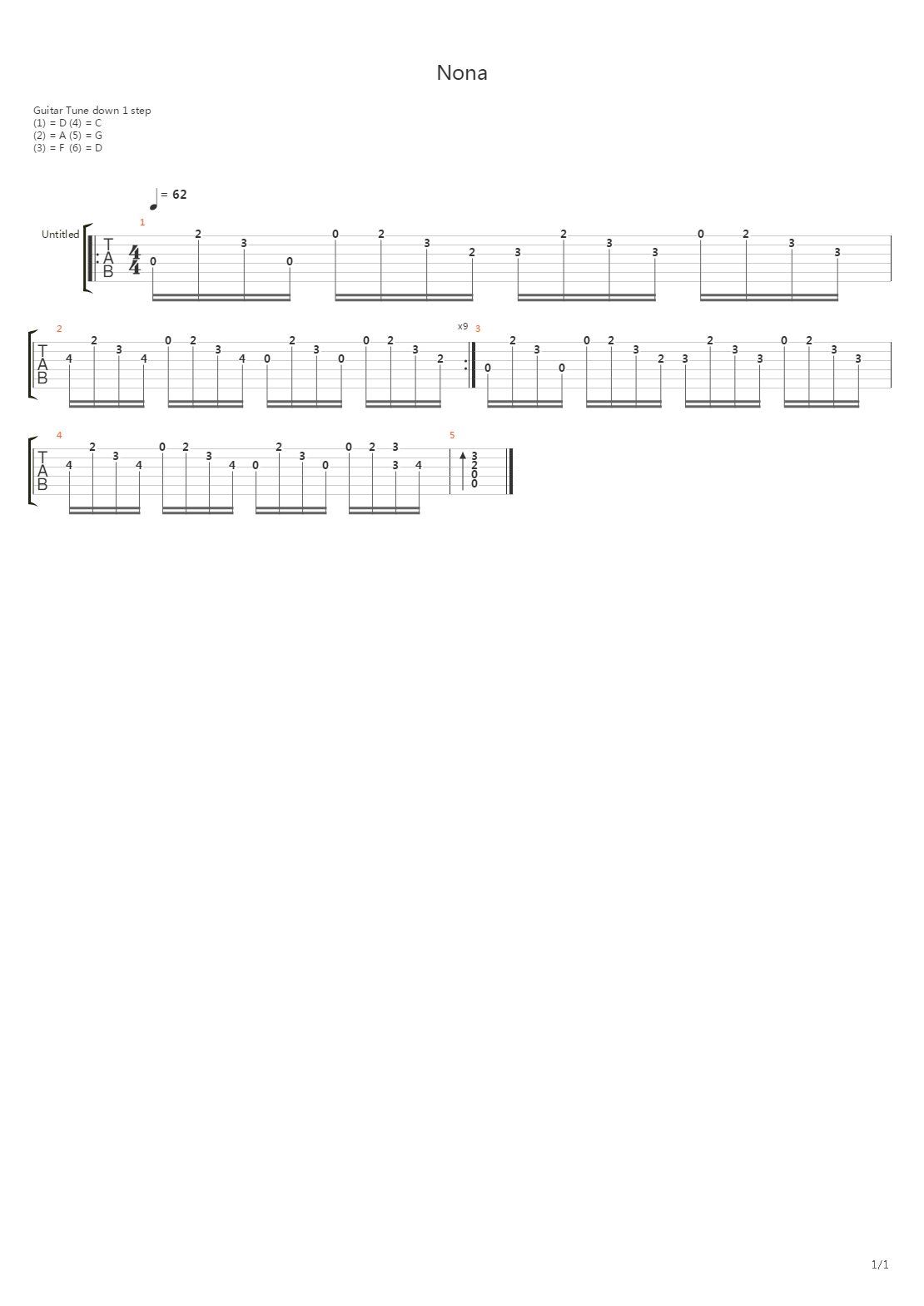 Nona吉他谱