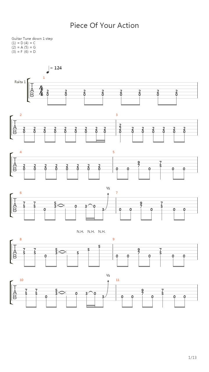 Piece Of Your Action吉他谱