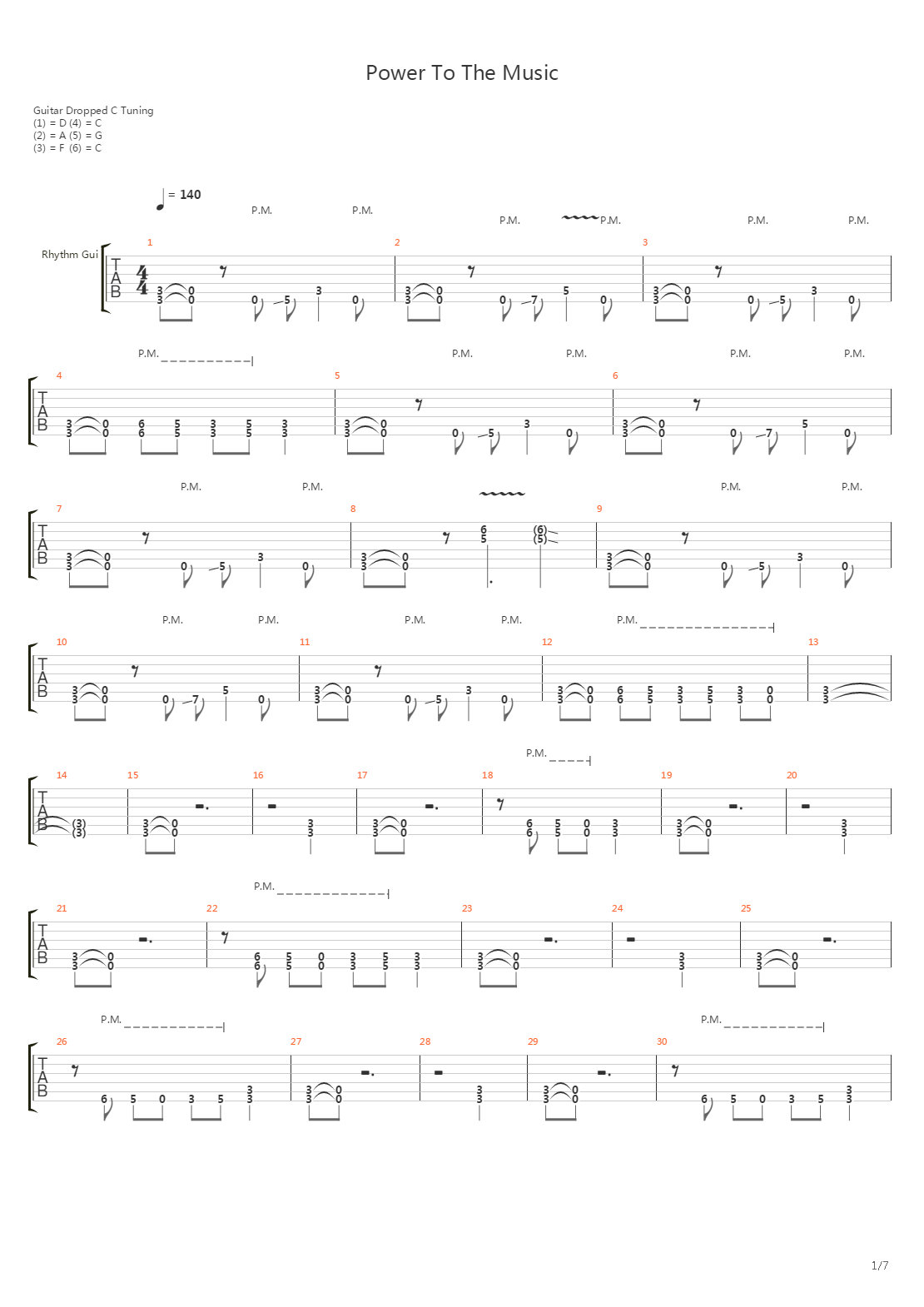 Power To The Music吉他谱