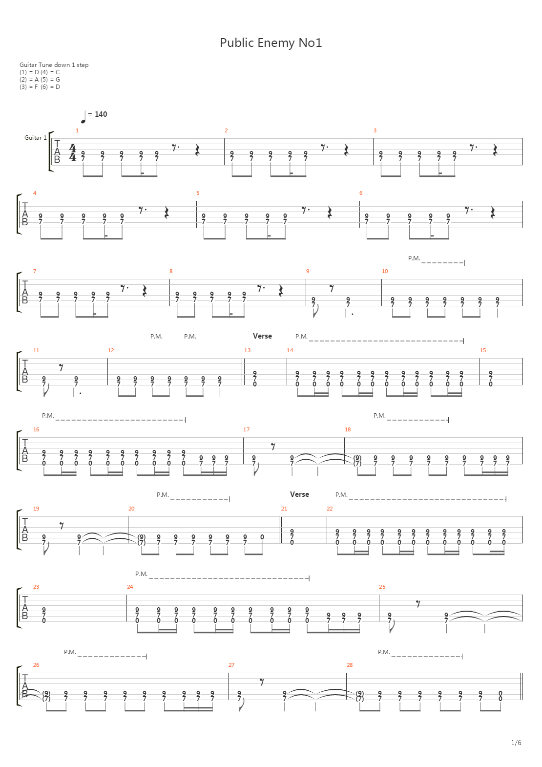 Public Enemy 1吉他谱