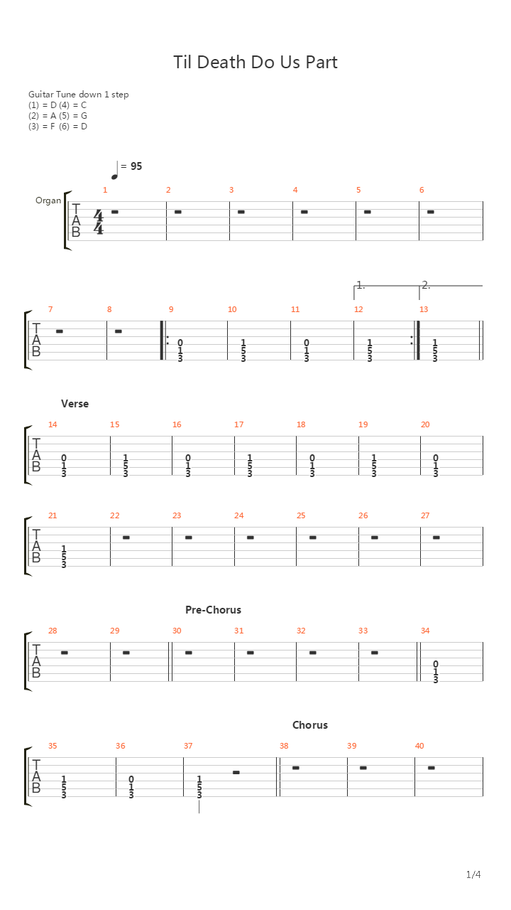 Til Death Do Us Part吉他谱