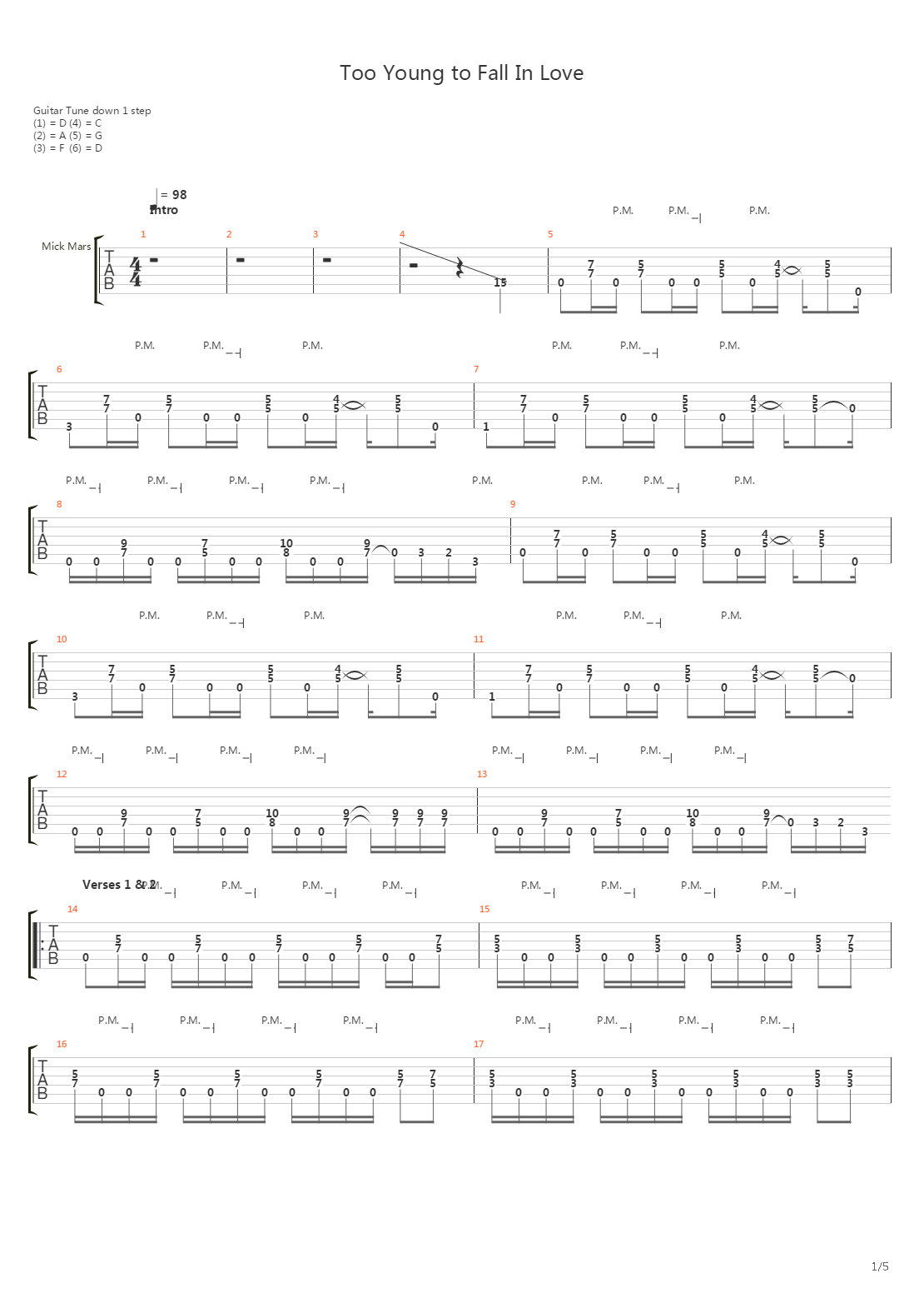 Too Young To Fall In Love吉他谱