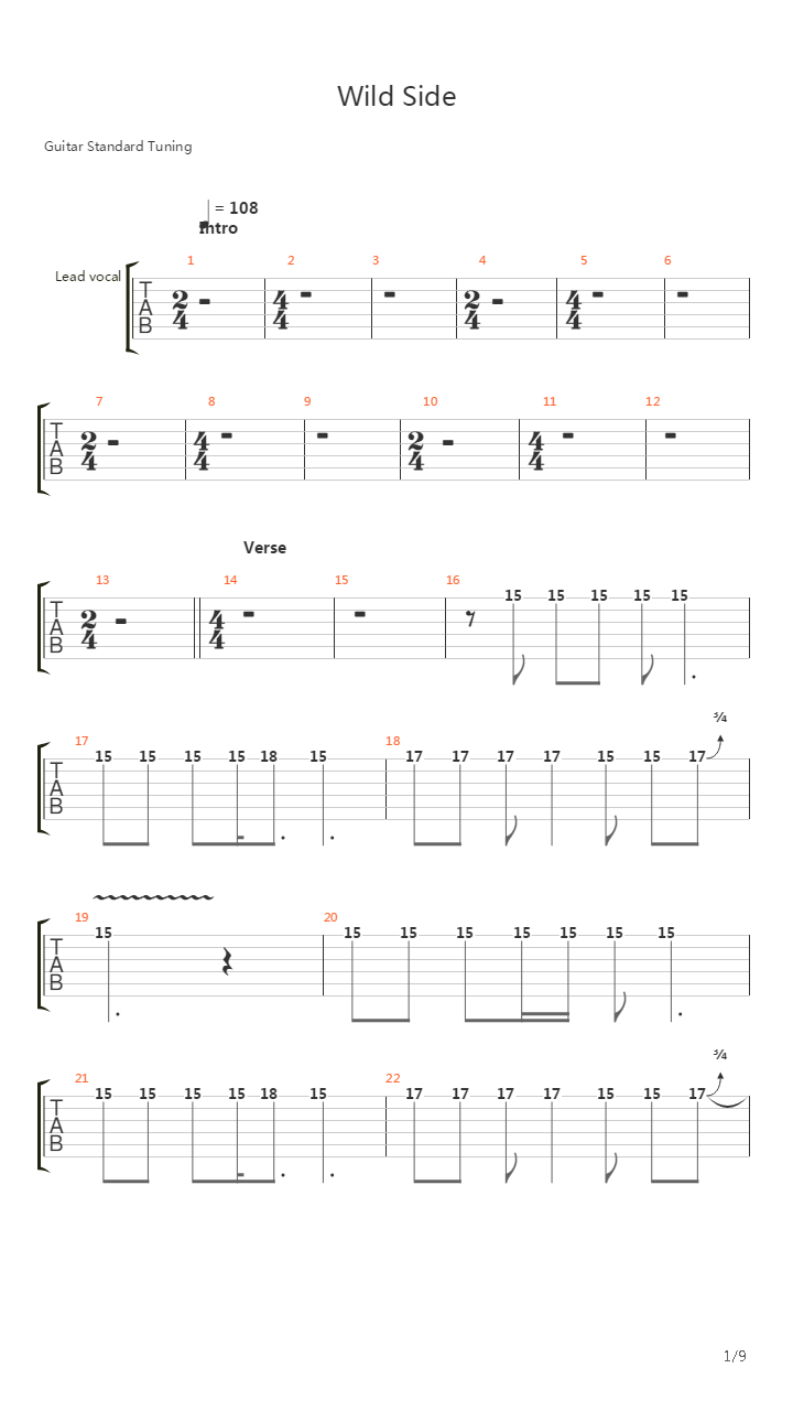 Wild Side吉他谱