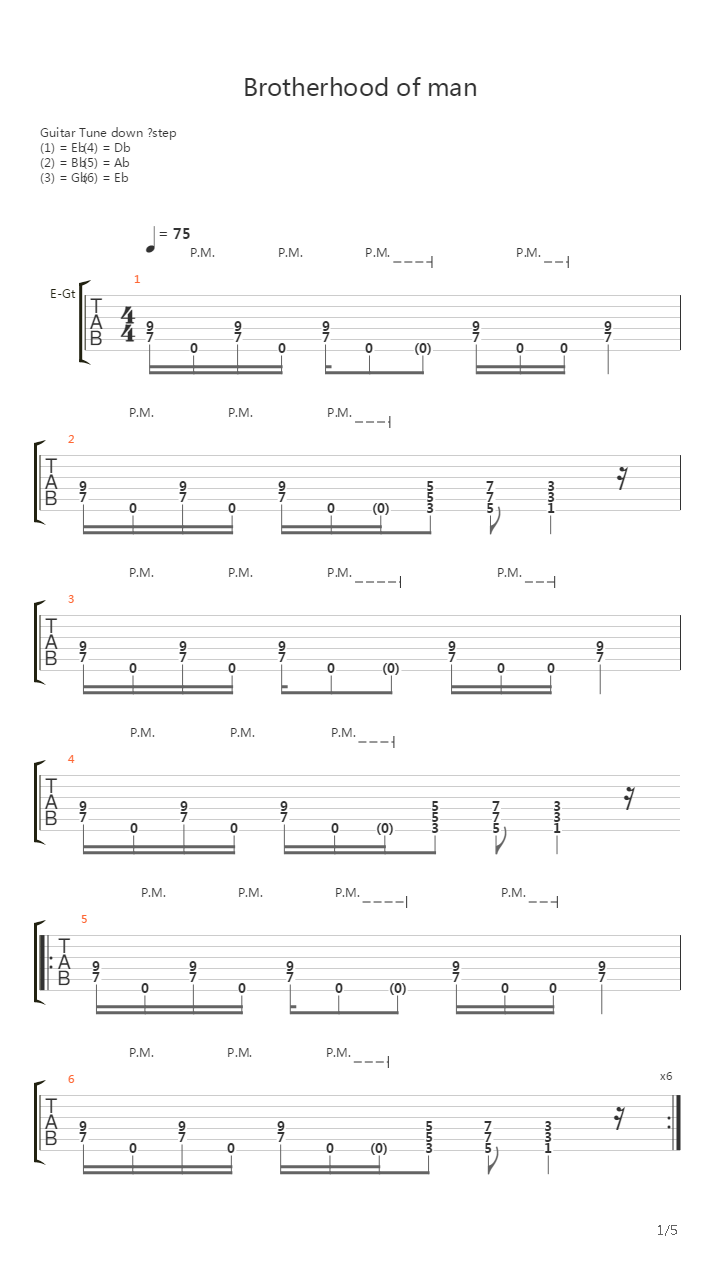 Brotherhood Of Man吉他谱