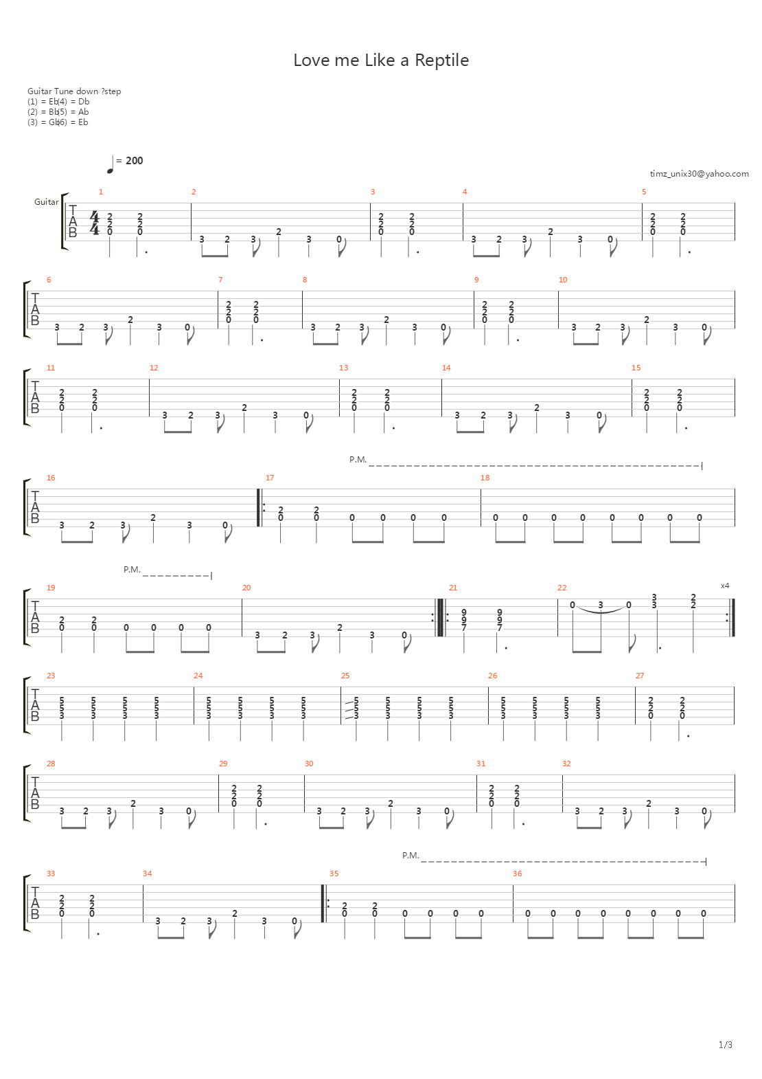 Love Me Like A Reptile吉他谱