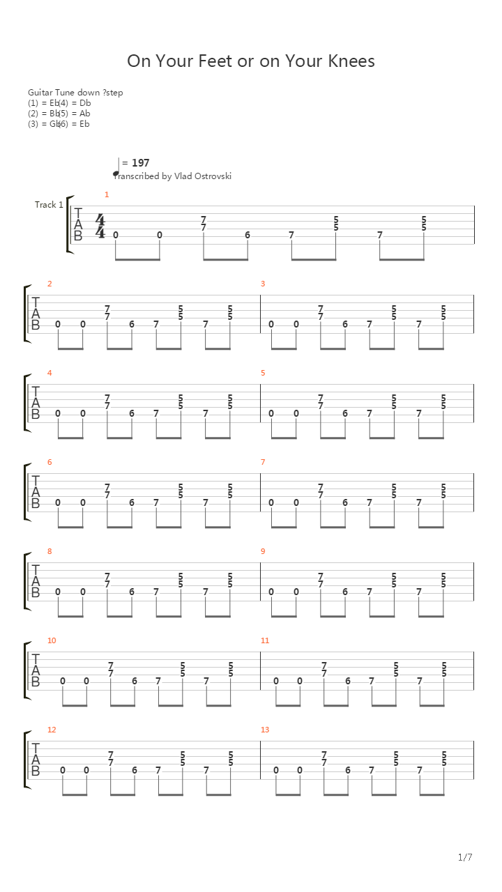 On Your Feet Or On Your Knees吉他谱