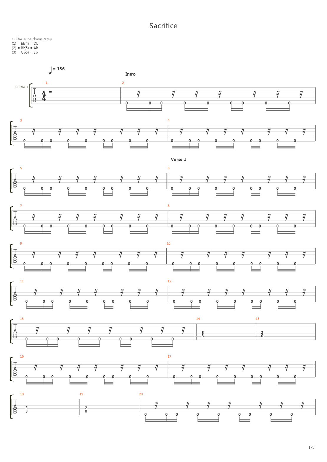 Sacrifice吉他谱