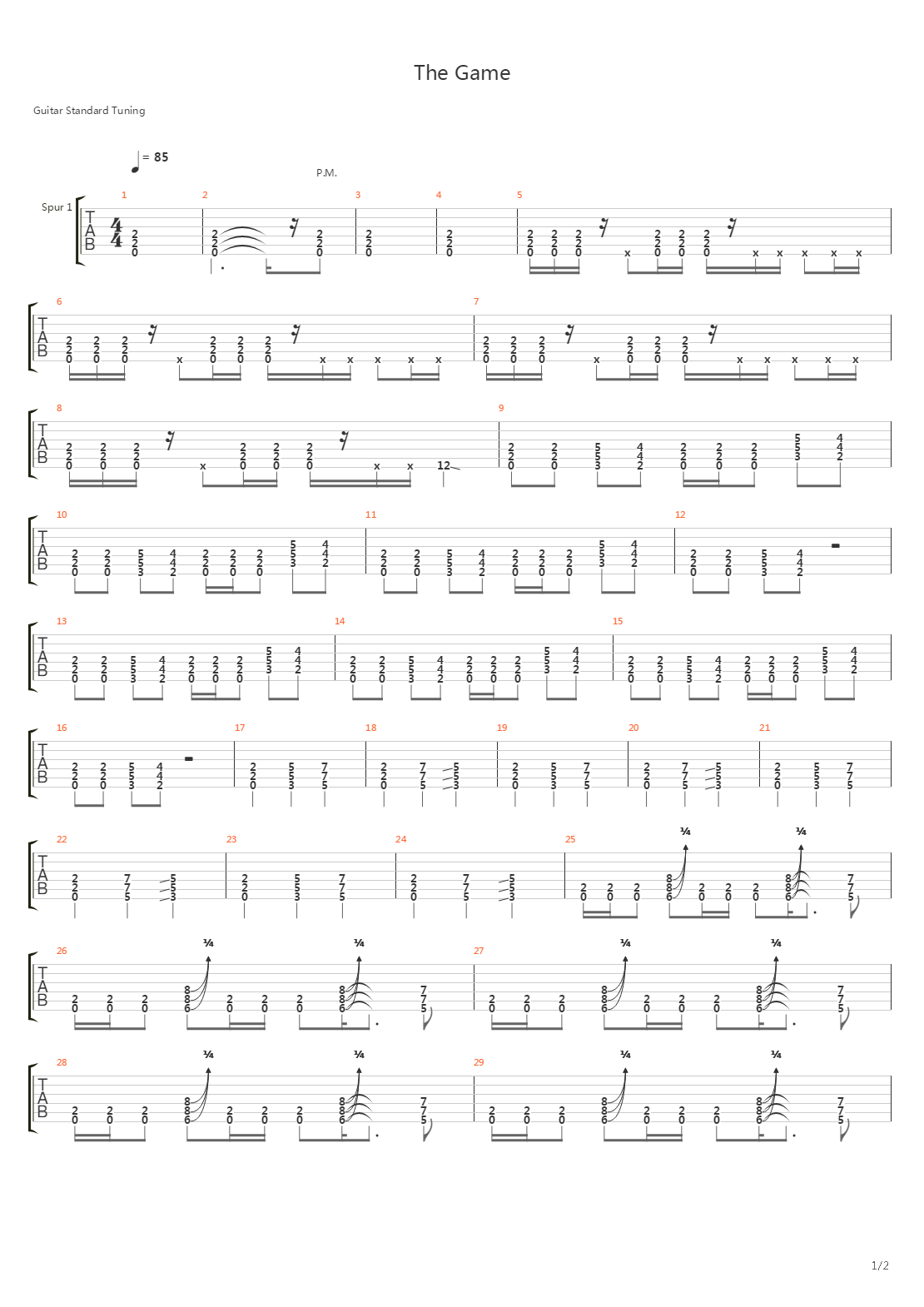 The Game吉他谱