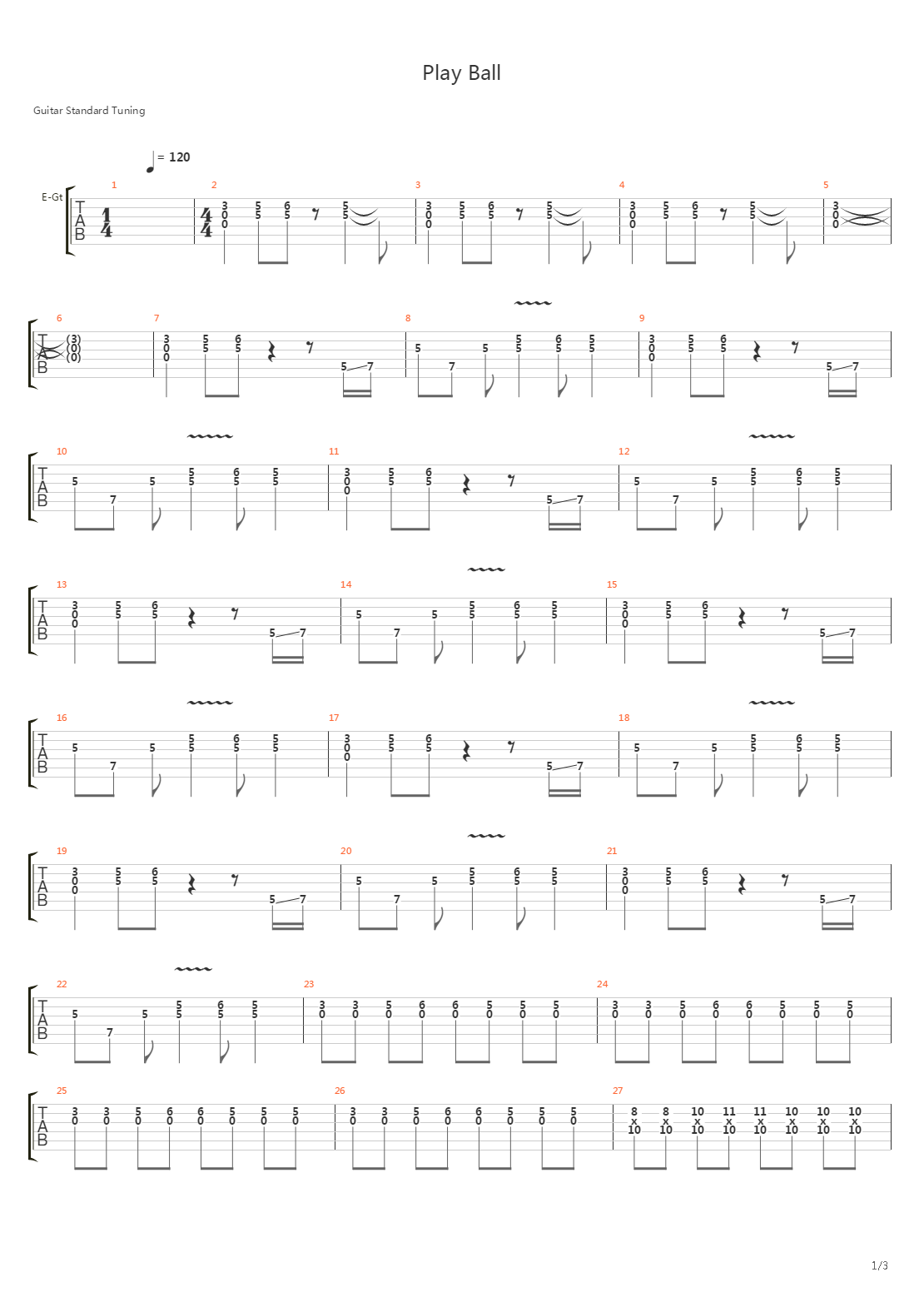 Play Ball吉他谱