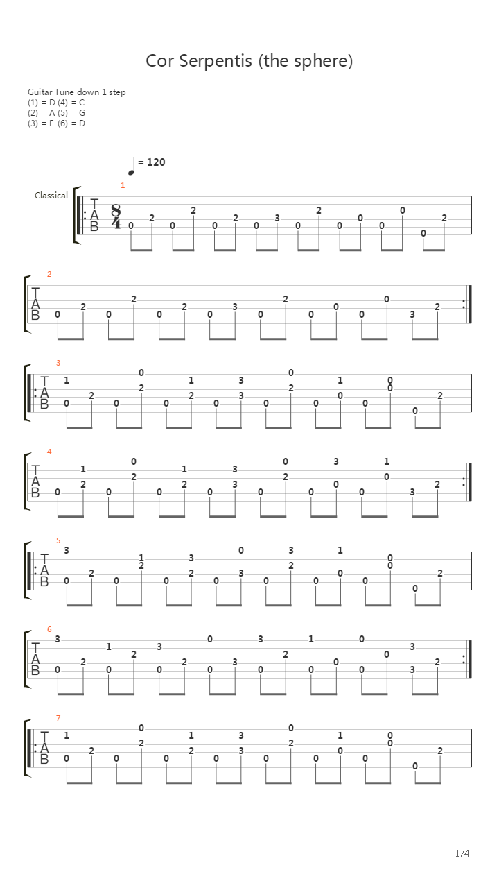 Cor Serpentis吉他谱