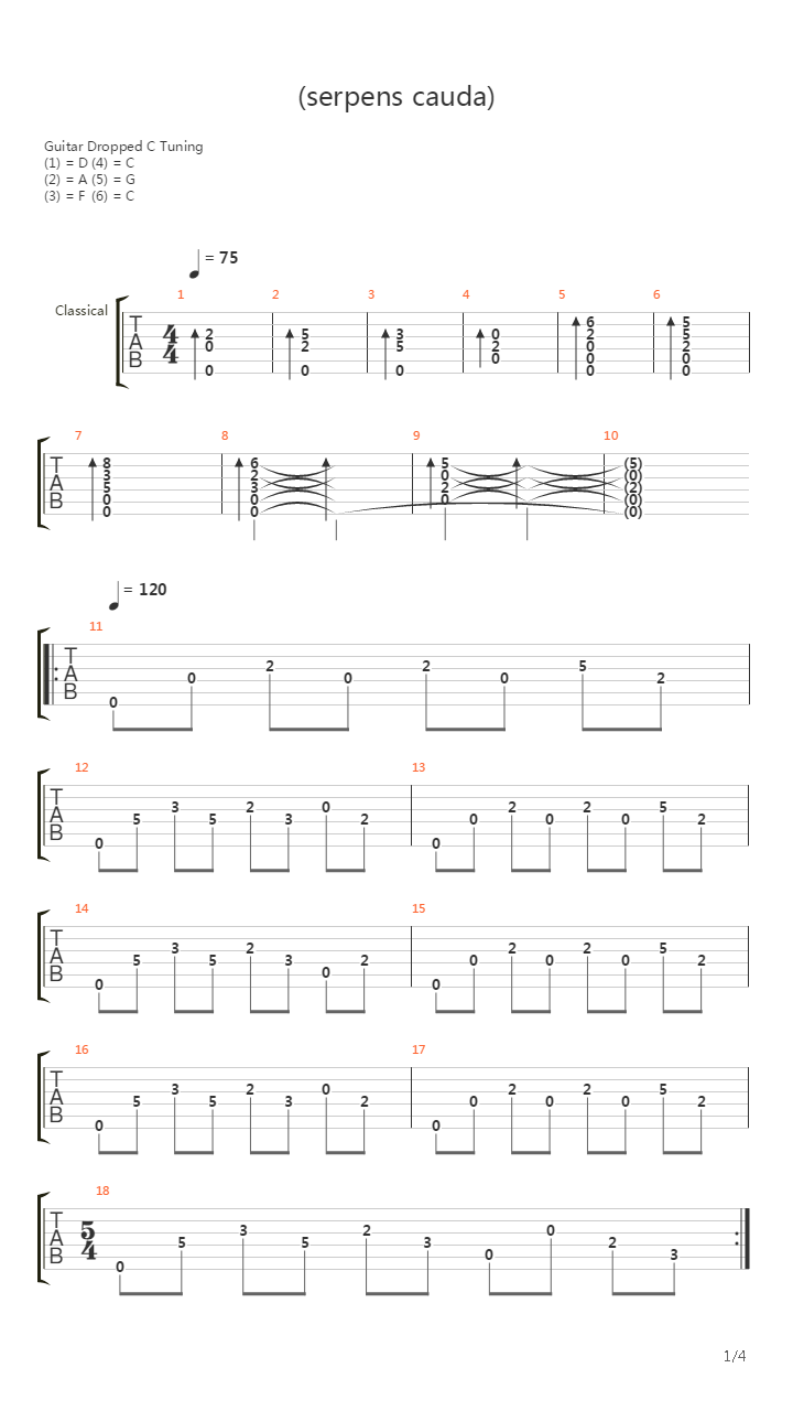 Serpens Cauda吉他谱