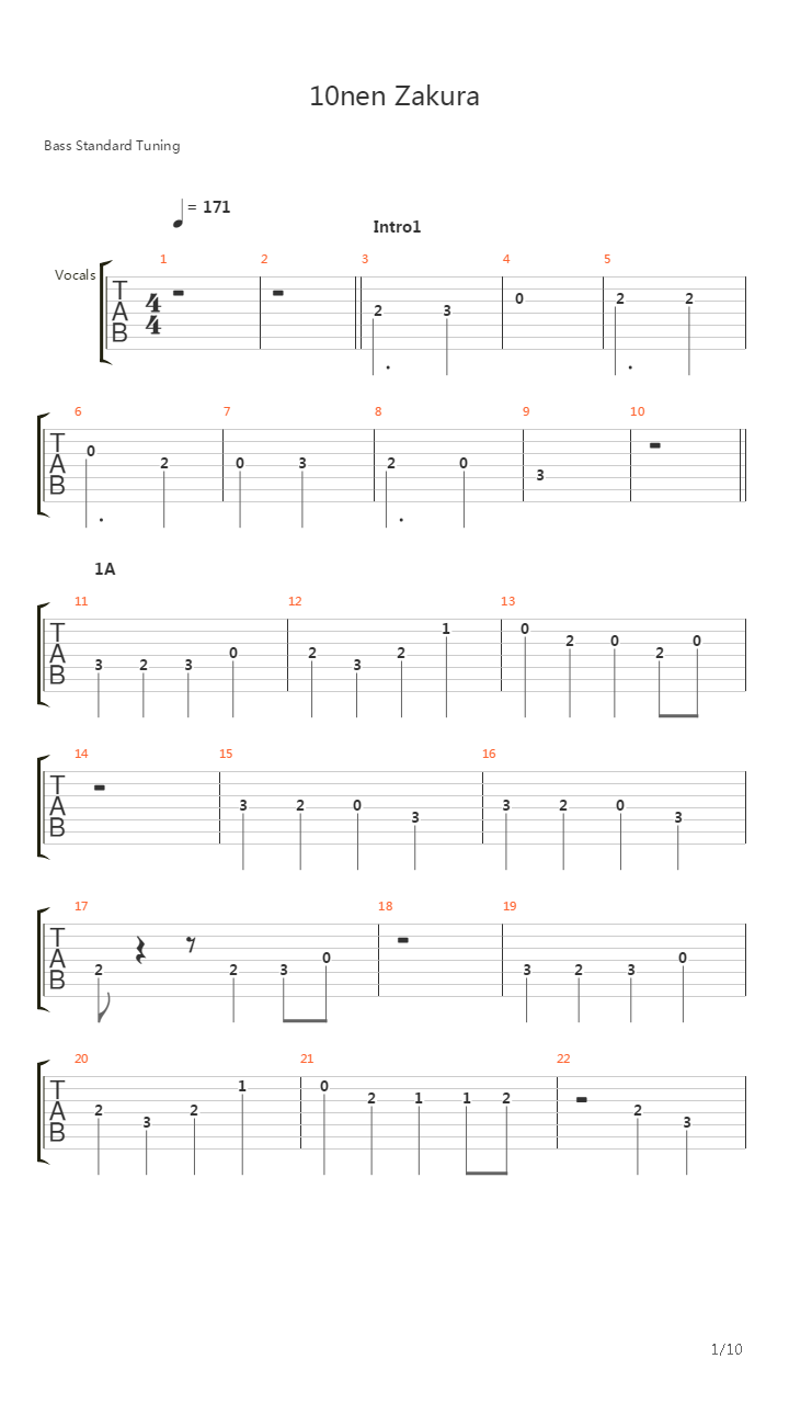 10年桜(10年樱)吉他谱