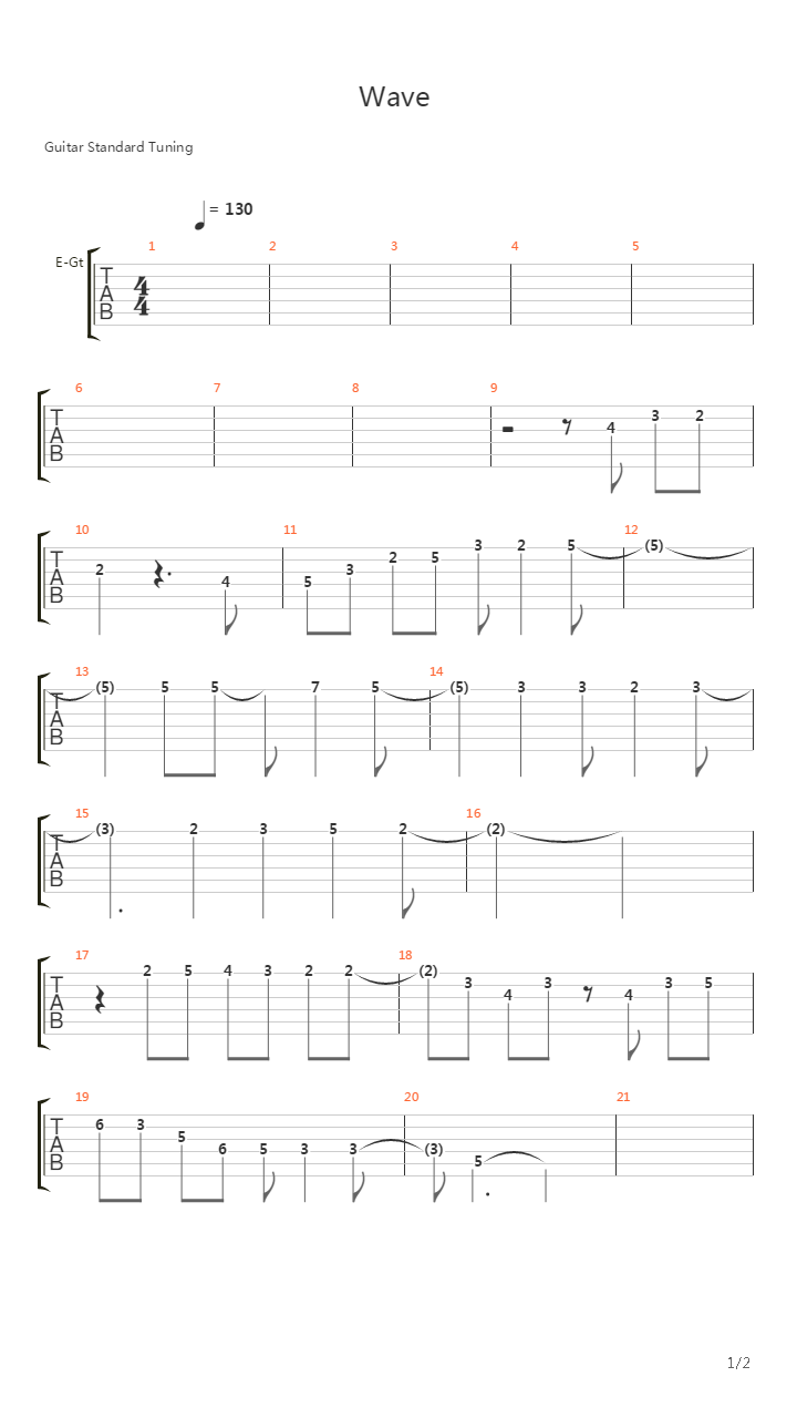 Wave吉他谱