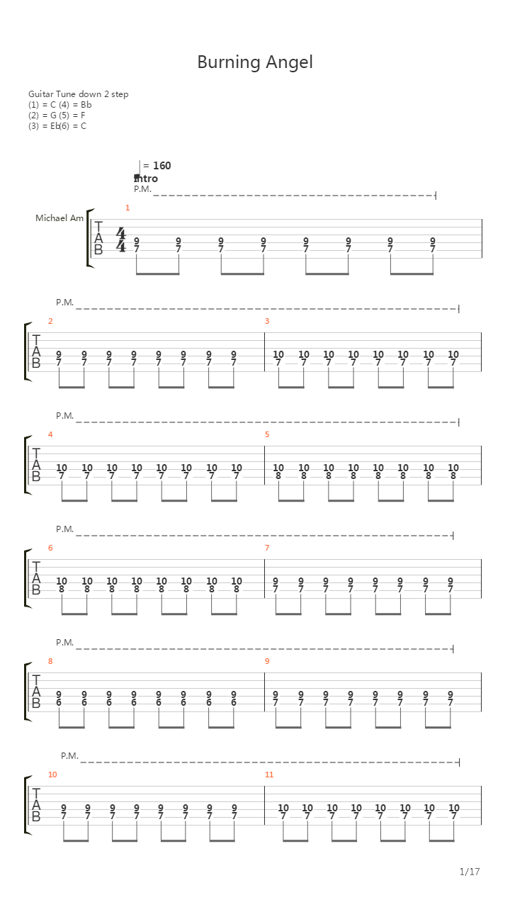 Burning Angel吉他谱