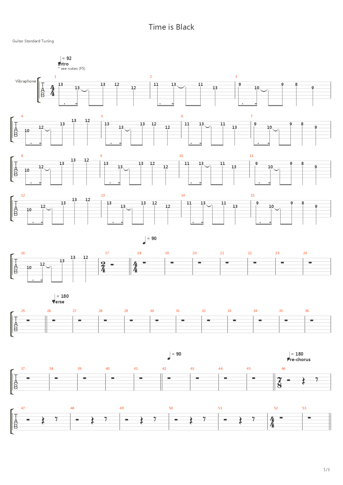 Time Is Black吉他谱