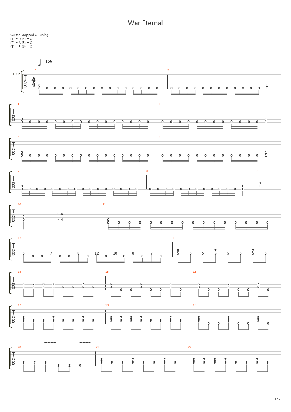 War Eternal吉他谱