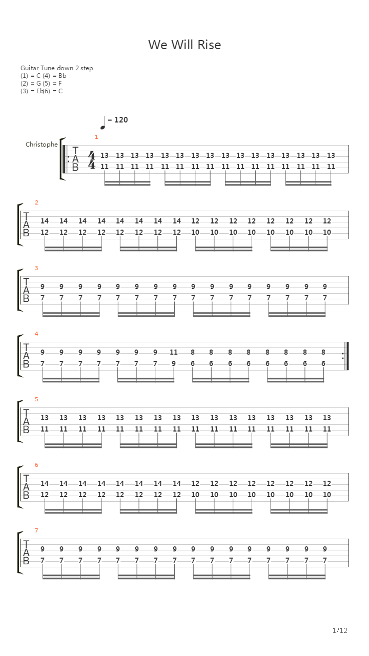 We Will Rise吉他谱