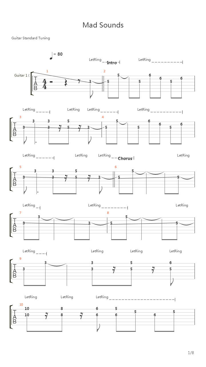 Mad Sounds吉他谱