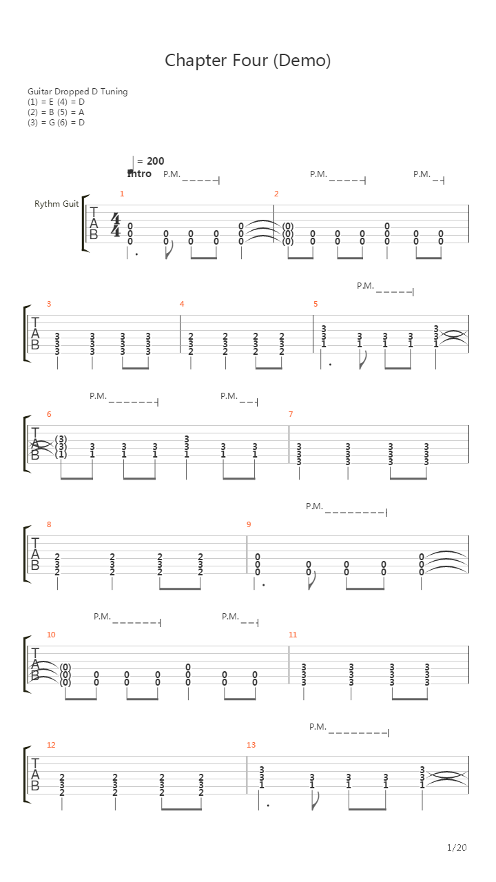 Chapter Four Demo吉他谱