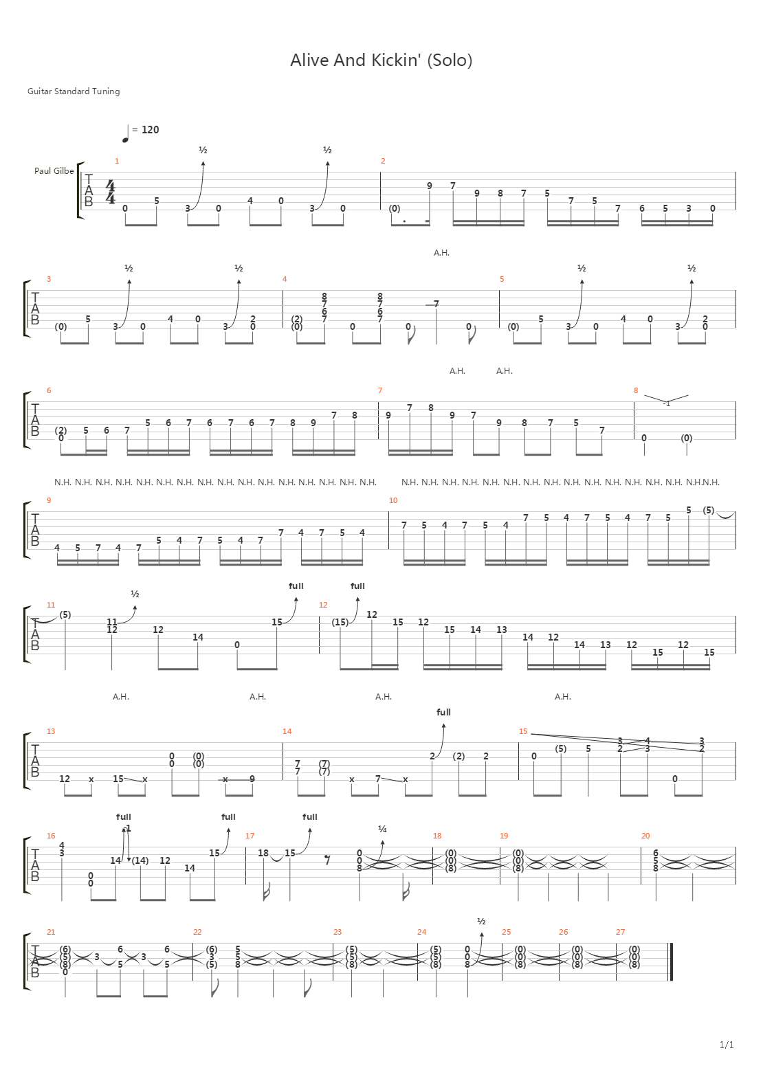 Alive And Kickin吉他谱
