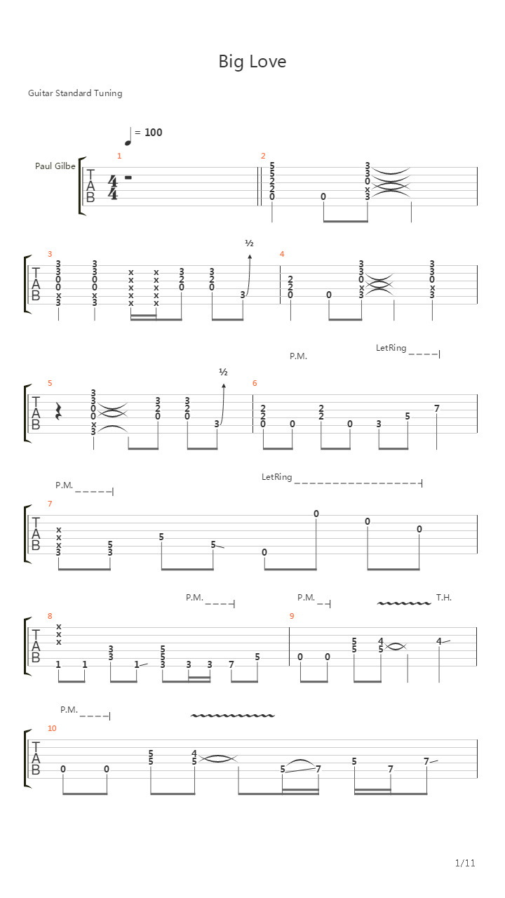 Big Love吉他谱