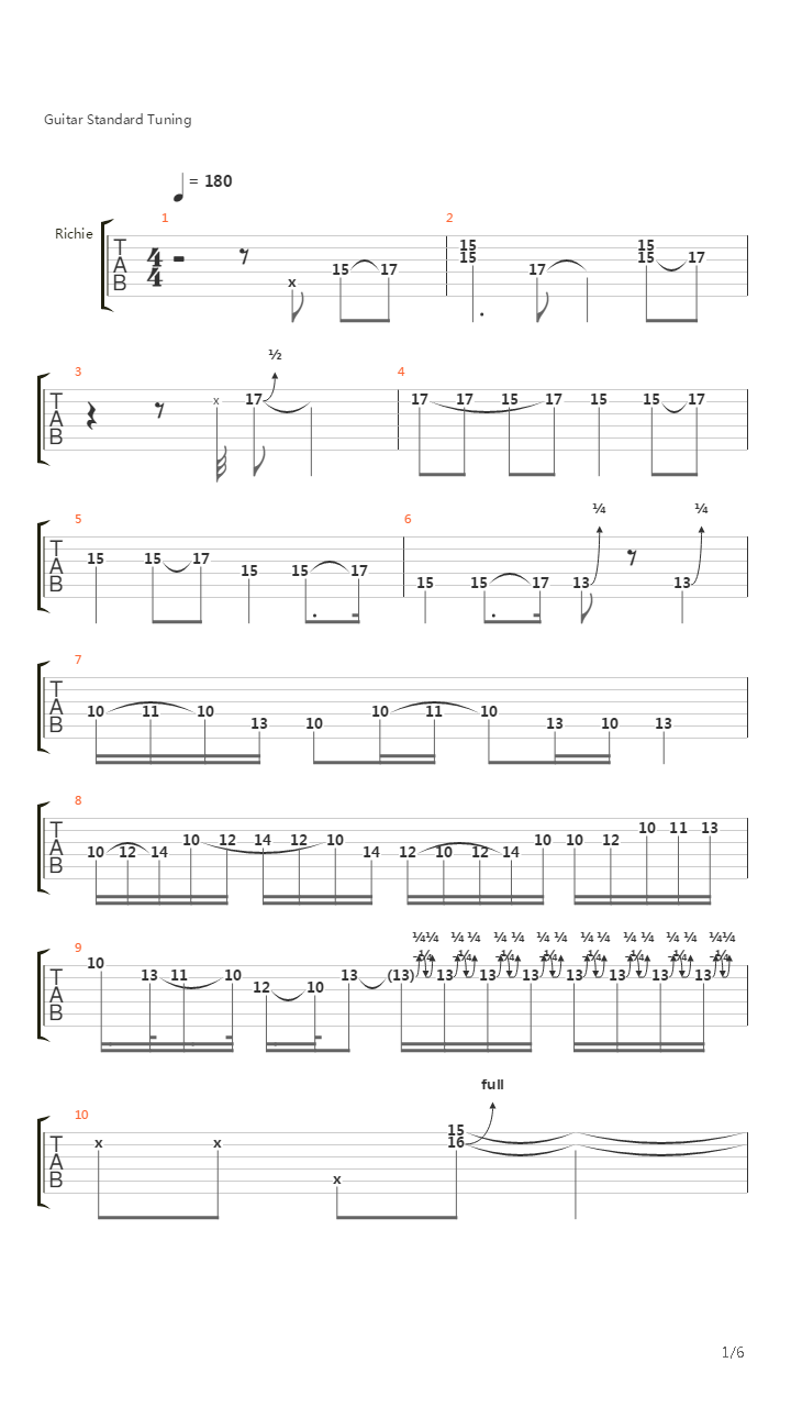 Burn吉他谱