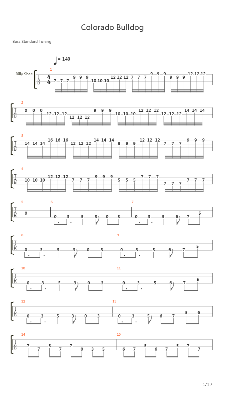 Colorado Bulldog吉他谱