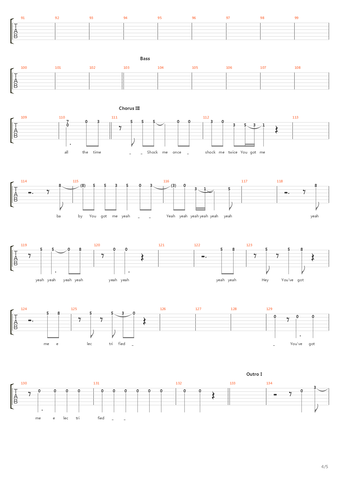 Electrified吉他谱