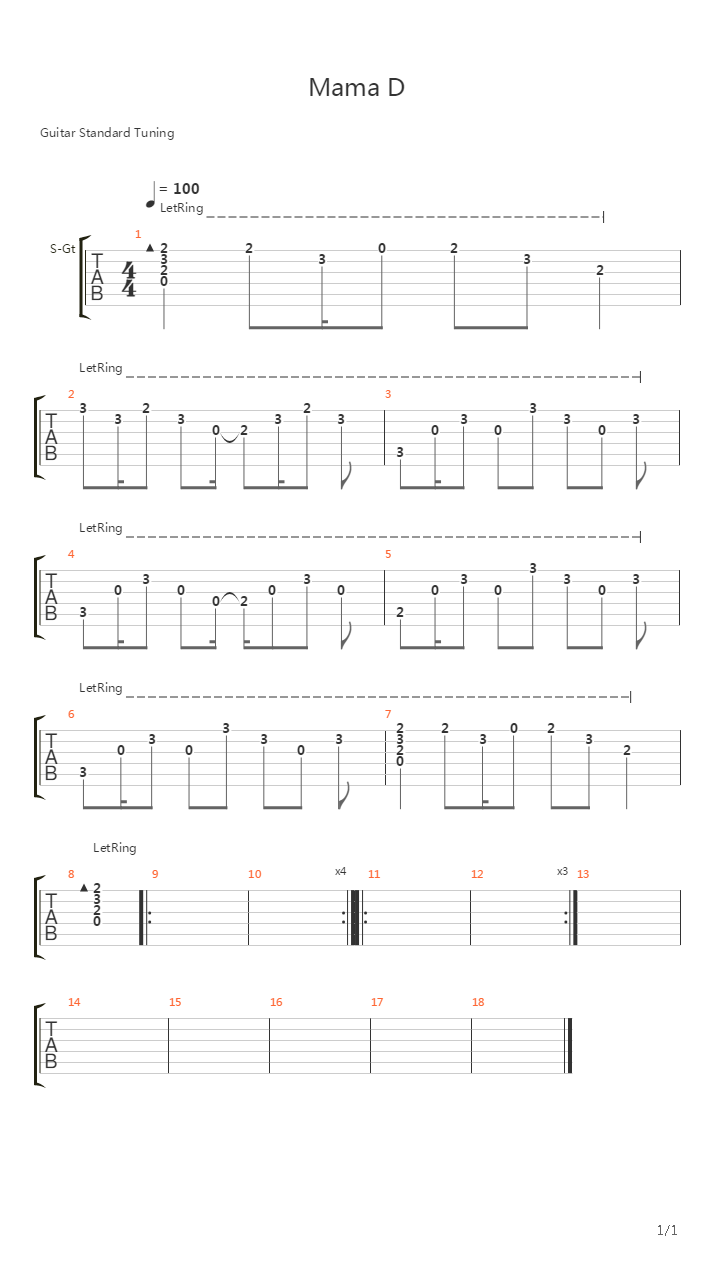Mama D吉他谱