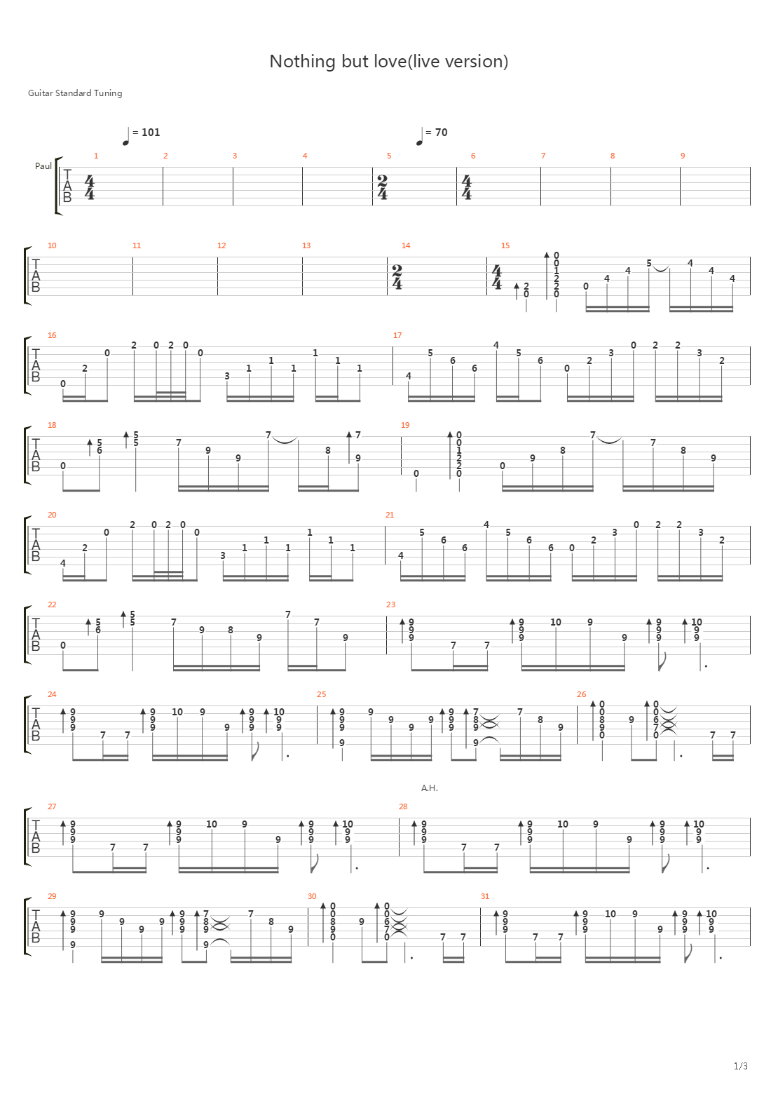 Nothing But Love吉他谱