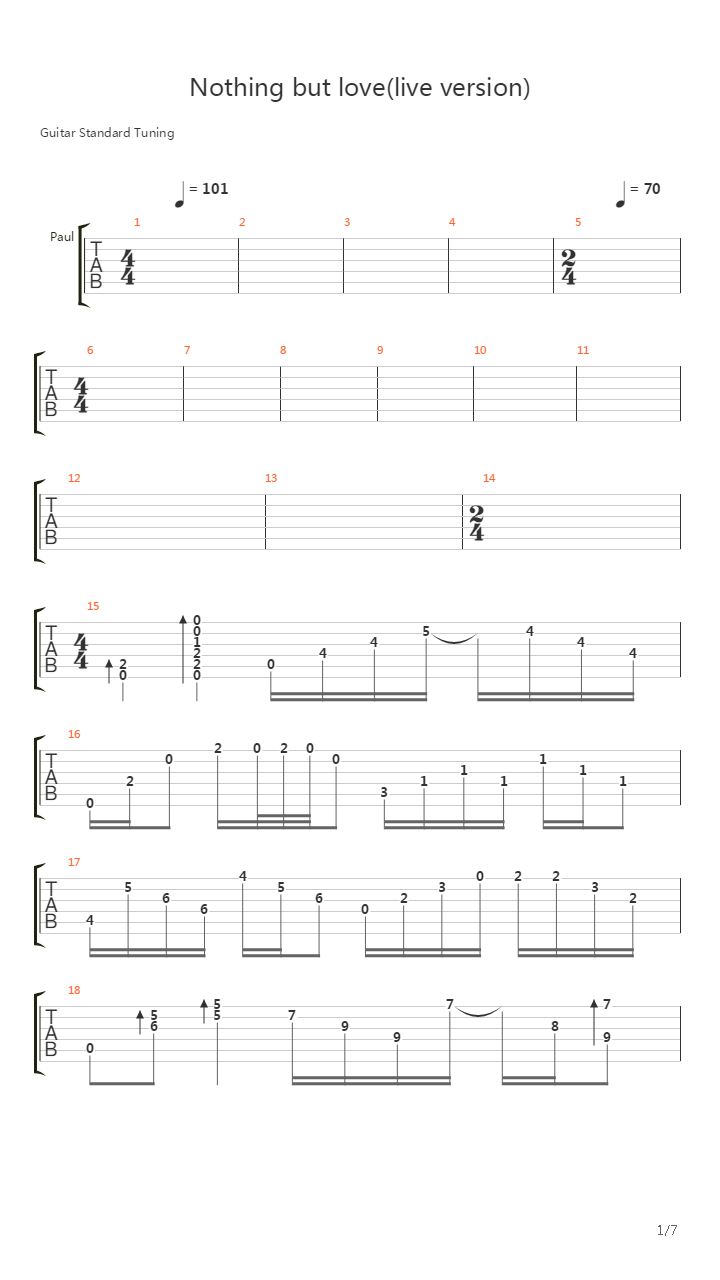 Nothing But Love吉他谱