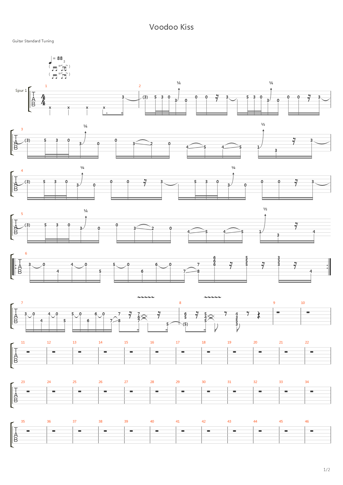 Voodoo Kiss吉他谱