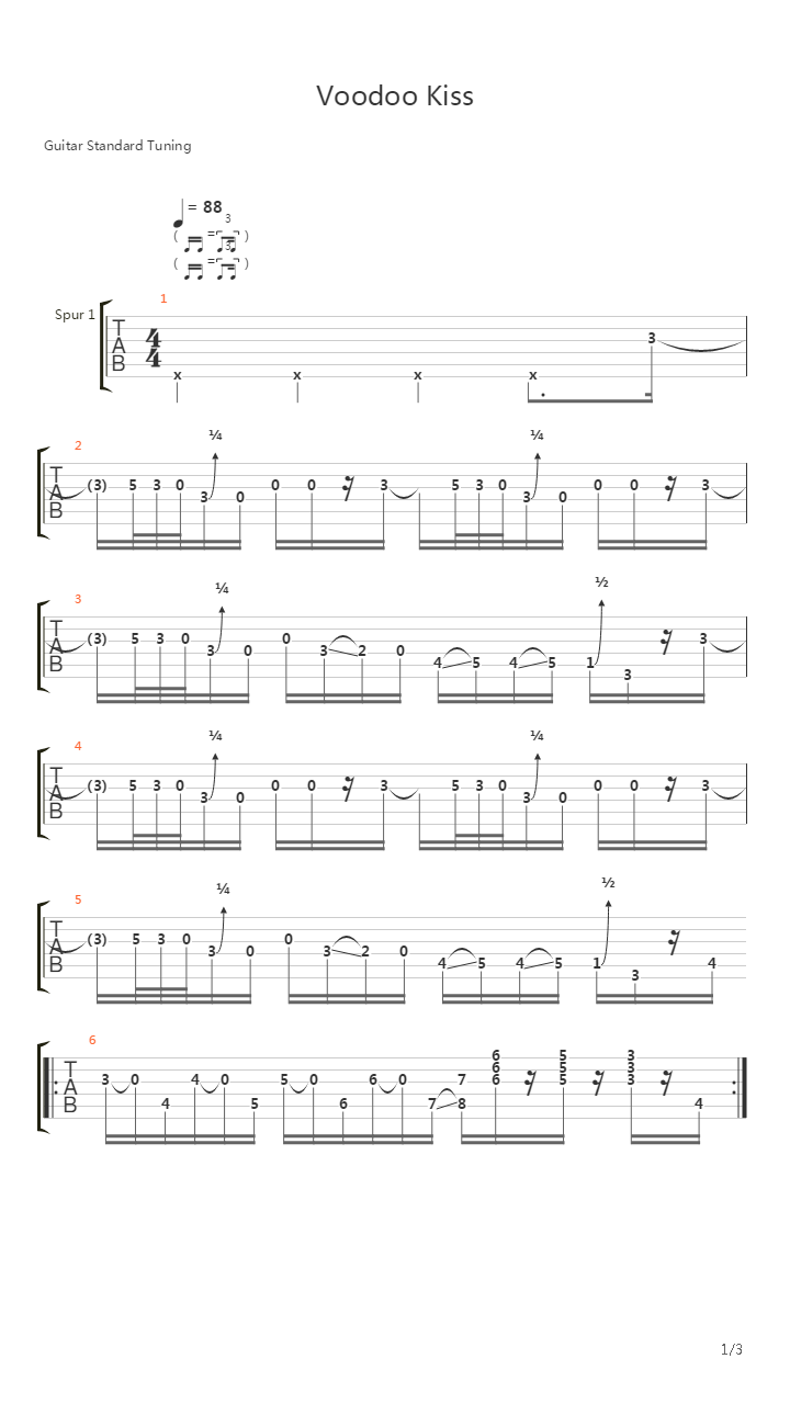 Voodoo Kiss吉他谱